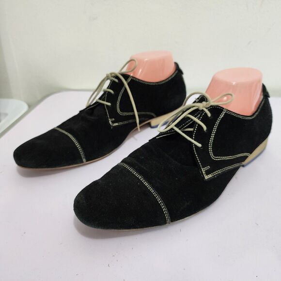 Romolo Remo Brogue Toe Cap Suede Leather Lace up Loafer Black Mens EUR41 main image 14